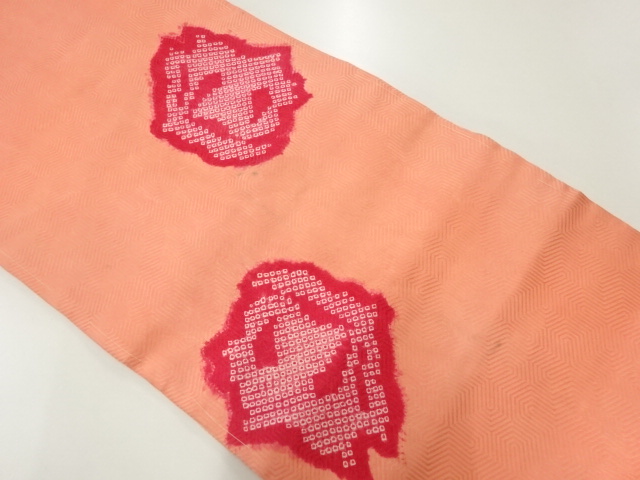 JAPANESE KIMONO / ANTIQUE NAGOYA OBI / SILK / SHIBORI / ABSTRACT FLOWER